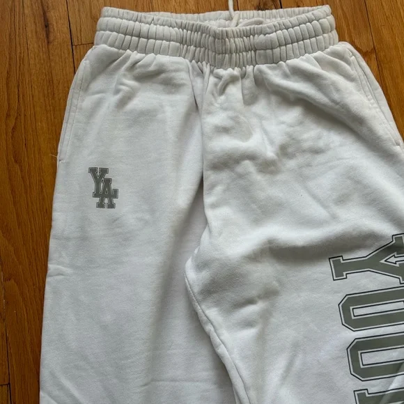 White YoungLA Logo Sweats - Picture 3 of 5